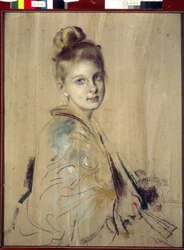 Mädchen mit einem Fächer