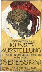 Plakat zur ersten internationalen Kunstausstellung der Secession, 1893.