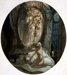Frau auf einem Bett
