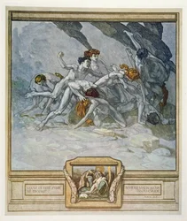 Illustration aus Dantes „Göttlicher Komödie“, Inferno, Gesang XXX: 22, 1921