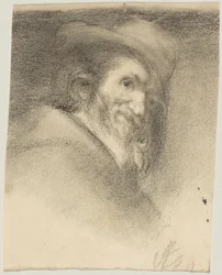 Skizze nach Velázquez; Kopf des Menippos; Original: Madrid, Prado