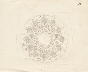 Skizze für das Ziffernblatt der Ankeruhr (?)