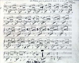 Notenblatt für Präludium 1 für Klavier von Frederic Chopin (1810 - 1849), polnischer Komponist