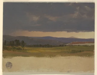 Blauer Hügel unter niedrigen Wolken, 1869–70