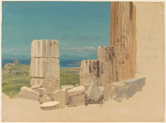 Zerbrochene Säulen, Blick vom Parthenon, Athen, April 1869