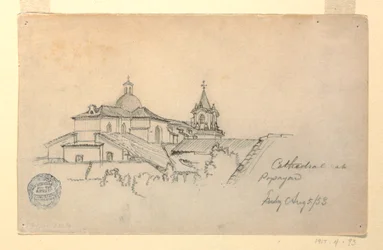 Zeichnung, Kathedrale in Popayan, Kolumbien, 5. August 1853