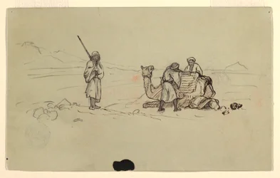 Zeichnung, Ein Dromedar beladen, Februar 1868