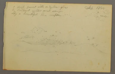 Zeichnung, Wolkenstudie, Hanglage, 1844