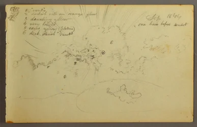 Zeichnung, Wolkenstudie mit durchbrechender Sonne, 1844