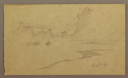 Zeichnung, Wolken und Küste, "Bloxburgh", August 1865