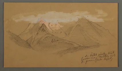 Wolken über Berggipfeln, möglicherweise 1868
