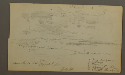 Bewölkter Himmel über Hügelketten (Maine?), 1860