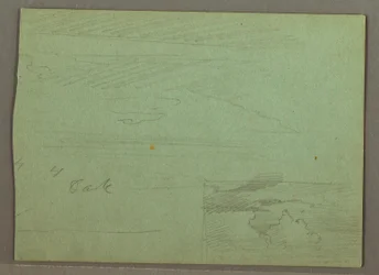 Zeichnung, Bewölkter Himmel über dem Grat, August 1871