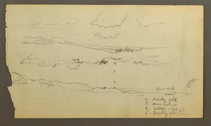 Zeichnung, Bewölkter Himmel über Tal (Maine?), möglicherweise 1860