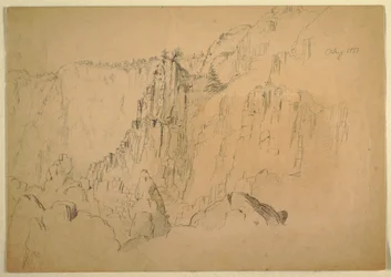 Zeichnung, Küste mit steilen Felsen, August 1885