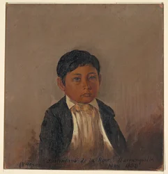 Zeichnung, Kolumbien, Barranquilla, Porträt eines Jungen, Mai 1853