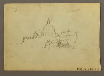 Ferne Ansicht der Kuppel der Basilika St. Peter, Rom, Italien, Januar 1869