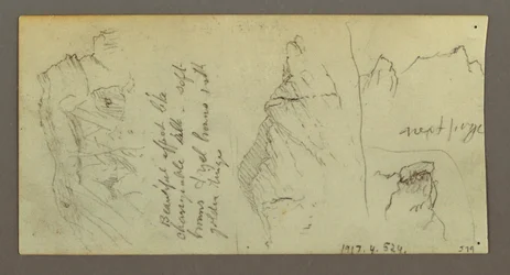 Zeichnung, Figur auf einem Kamel reitend, sitzendes Kamel, möglicherweise 1868