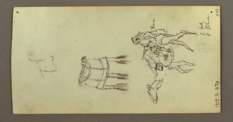 Zeichnung, Figuren- und Kamelstudien, 22. Februar 1868