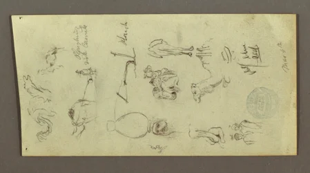 Zeichnung, Figuren- und Kamelstudien, 4. März, möglicherweise 1868