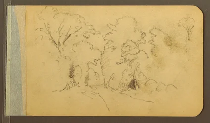Hügel- und Bergketten; Verso: Straße im Wald, 1889