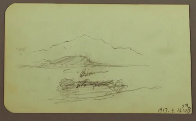 Hügel, Vieh; Verso: Landschaft, 1883