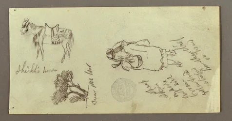 Pferd, Figur von hinten, Bäume