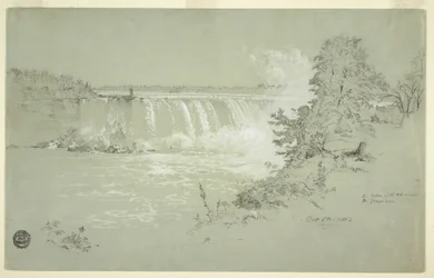 Horseshoe-Fälle und Goat Island von der kanadischen Seite