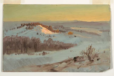 Zeichnung, Hudson Valley, New York im Winter, 1869–70