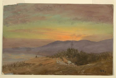 Zeichnung, Hudson Valley, Sonnenuntergang, 1869–70
