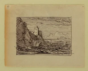 Zeichnung, Imaginäre Landschaft, ca. 1850