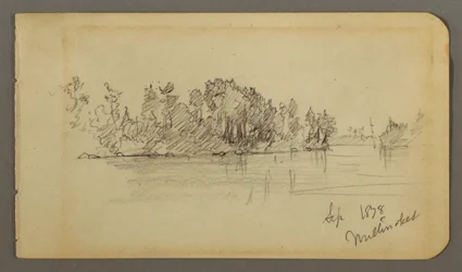 See und bewaldete Küste, 1878