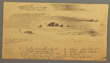 Landschaftsskizze, Hudson Valley, New York, 30. Juni 1866