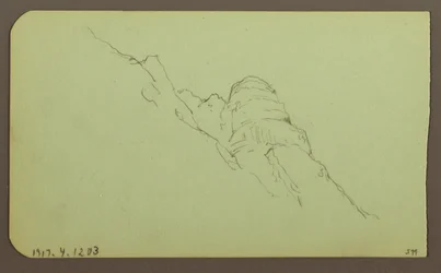 Landschaft; Rückseite: Berghang, 1883
