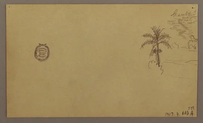 Landschaft; Rückseite: Baum in Landschaft, Himmel, Mai–August 1865