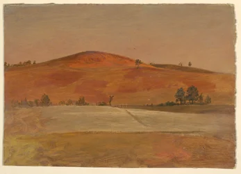 Landschaft mit niedrigem Hügel und Feldern, 1870–80