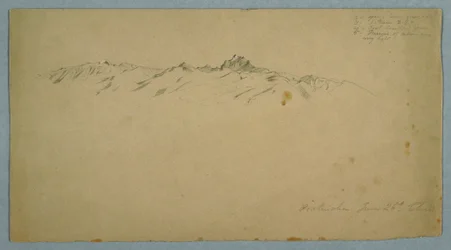 Zeichnung, Mount Pichincha von Chillo, Ecuador, 26. Juni 1857