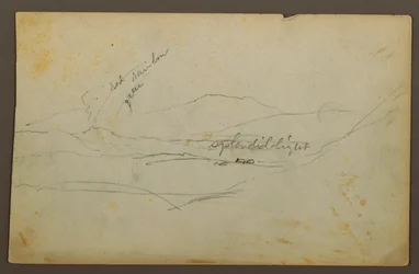 Zeichnung, Berglandschaft, Kolumbien oder Ecuador, 1853