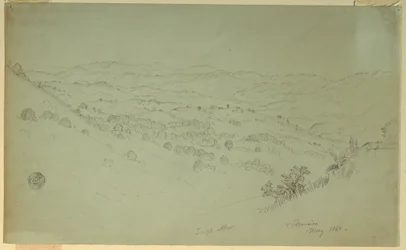 Zeichnung, Berglandschaft, Jamaika, 1865