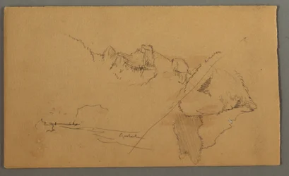 Zeichnung, Berggipfel, 1868