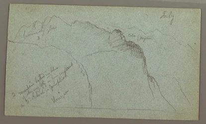 Zeichnung, Berggipfel, Juli möglicherweise 1868