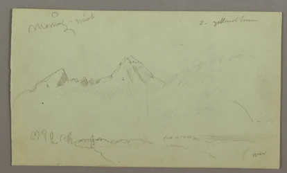 Zeichnung, Berggipfel, möglicherweise 1868