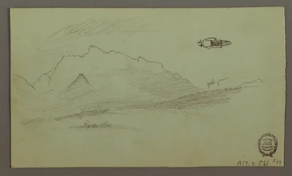Zeichnung, Berggipfel, möglicherweise 1868