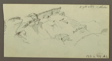 Zeichnung, Berggipfel, möglicherweise 1868