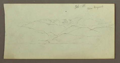 Zeichnung, Gebirgskette, Februar 1868