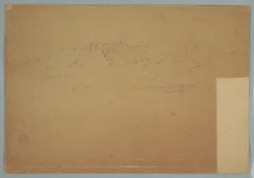 Zeichnung, Gebirgsketten mit rauen Gipfeln, nahe Machachi, Ecuador, 19. Juni 1857