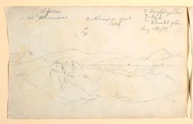 Zeichnung, Berglandschaft, Kolumbien, 14. August 1853