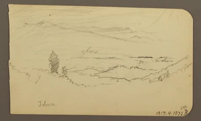 Zeichnung, Berglandschaft, Toluca; Verso: Berg, Toluca, 20. April 1885