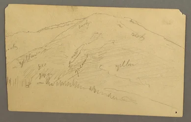 Zeichnung, Berggipfel, 1877
