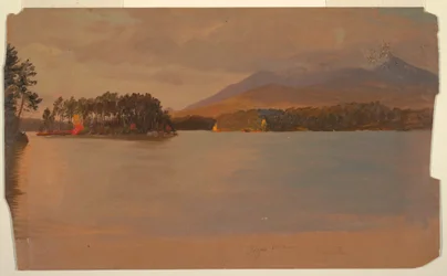 Zeichnung, Mt. Katahdin vom Togue Pond, 1878